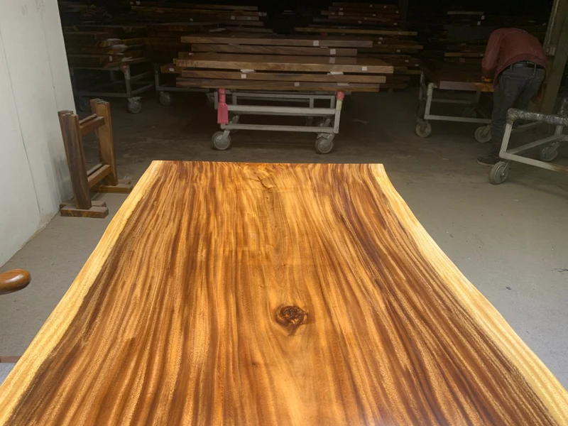 Glimmer Solid South American Walnut Wood Slab Table