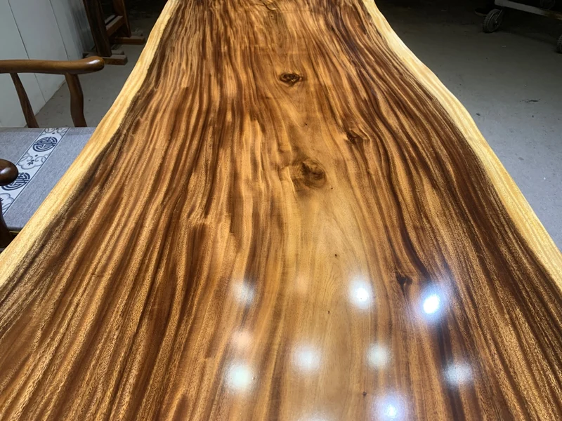 Glimmer Solid South American Walnut Wood Slab Table
