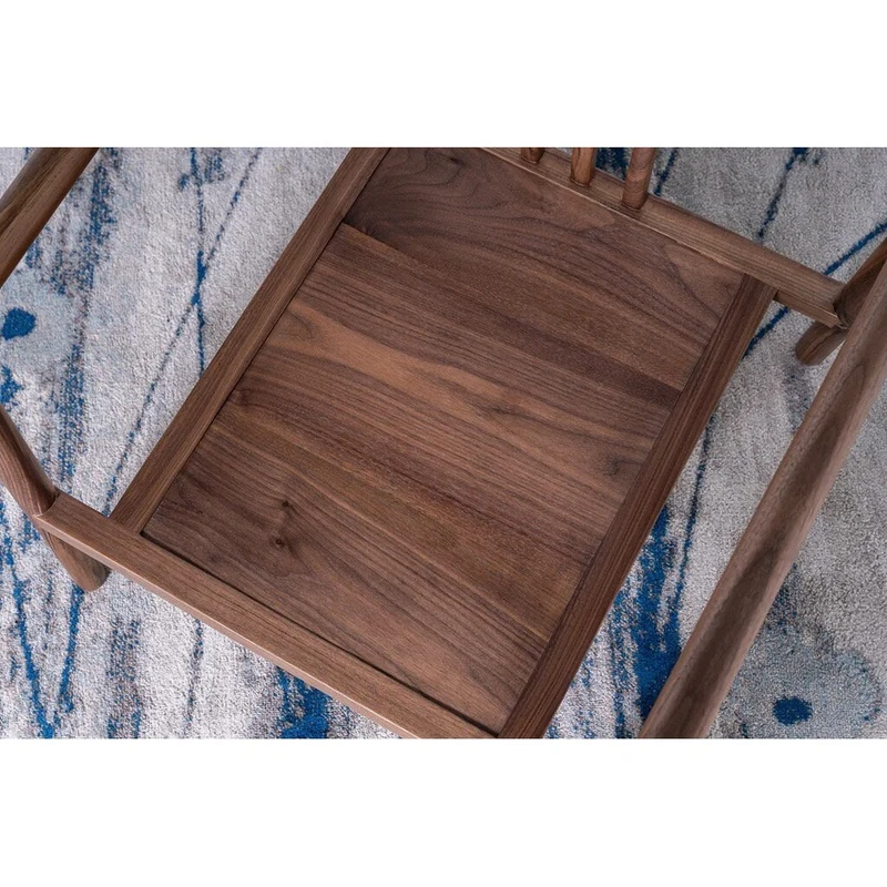 Fabric Lounge Black Walnut Wood Chair