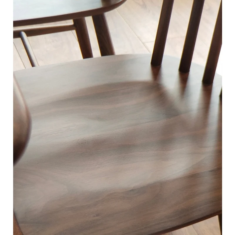 Windsor High Back Black Walnut Wood Chair