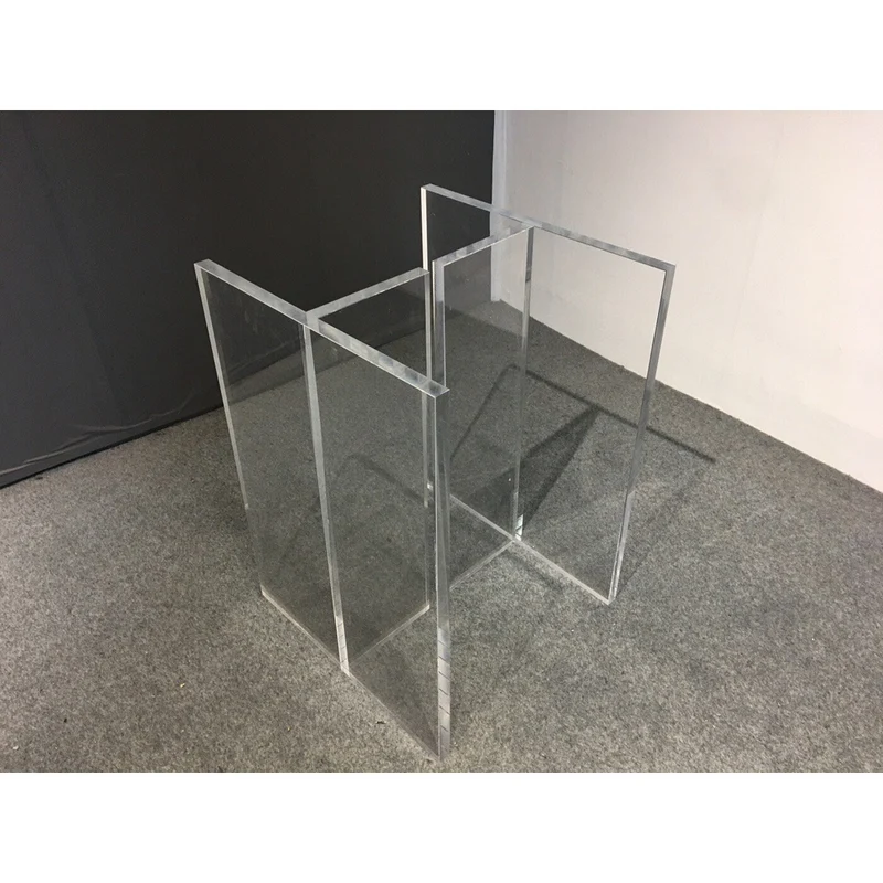Transparent Acrylic Table Legs (Thickness 2 cm, Set of 2)