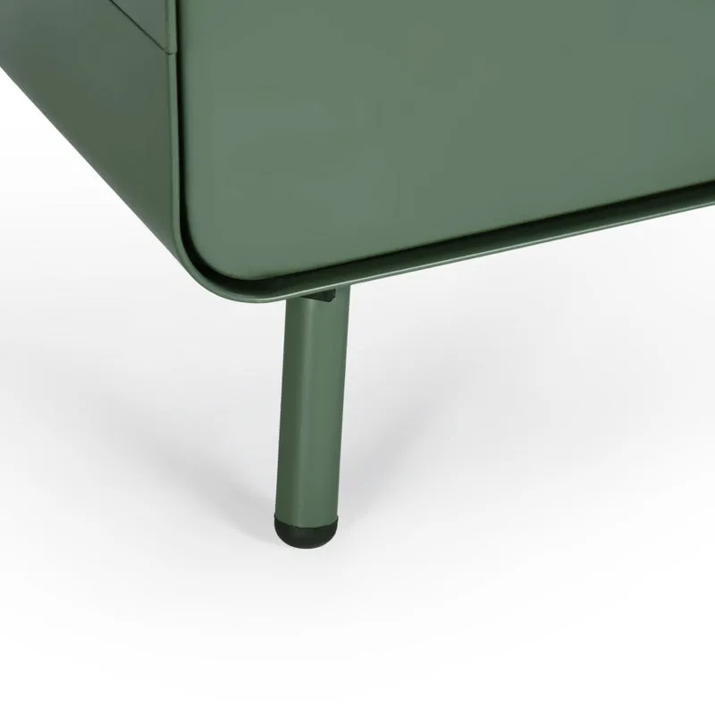 Armoire/Casier métallique vert au style industriel avec étagères - WALNUT