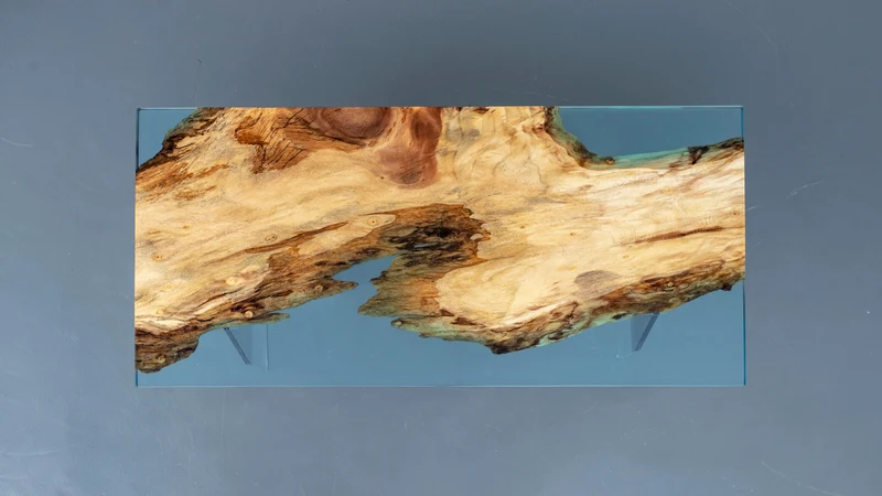 Radiance Light Color Walnut Wood Epoxy Resin Tables for Sale
