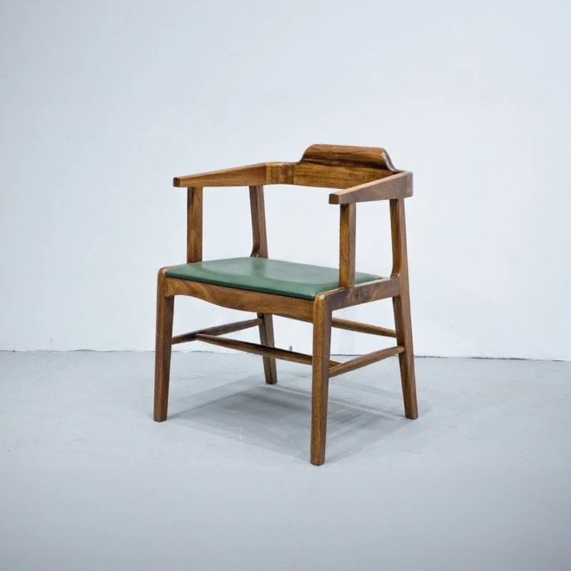 HANSEN Solid Wood Armchair with Leather