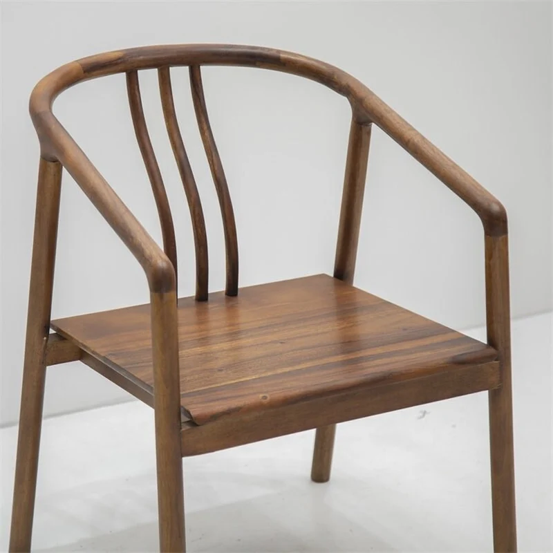 Handmade Sleek Solid Wood Armchair