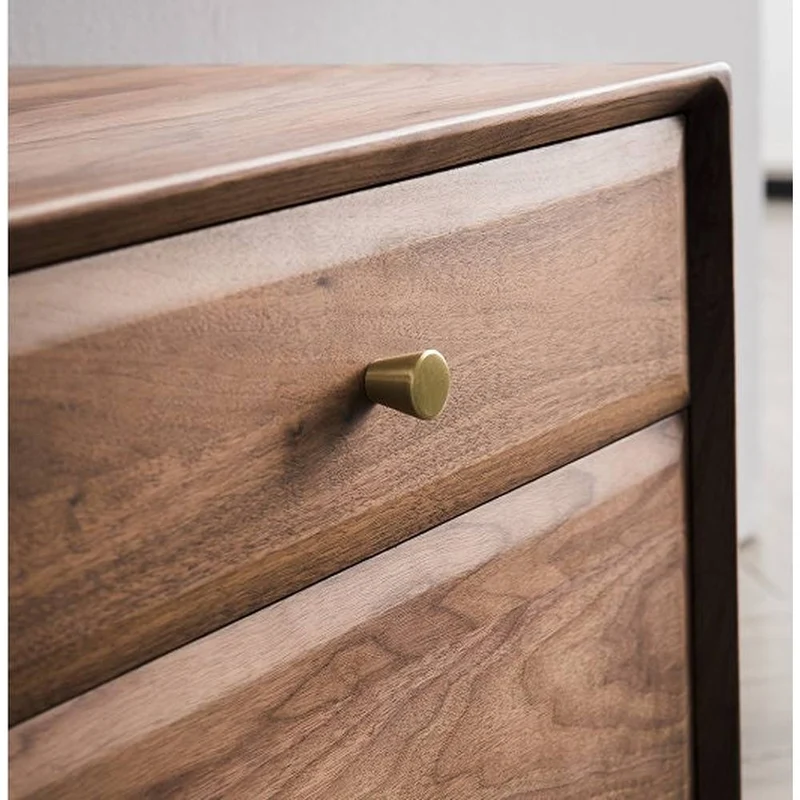 Sapphire Nordic Style Black Walnut Wood TV Unit with 4 Drawers