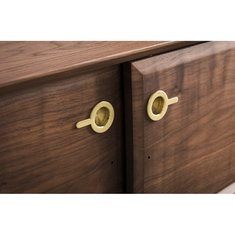 Sapphire Nordic Style Black Walnut Wood TV Unit with 4 Drawers