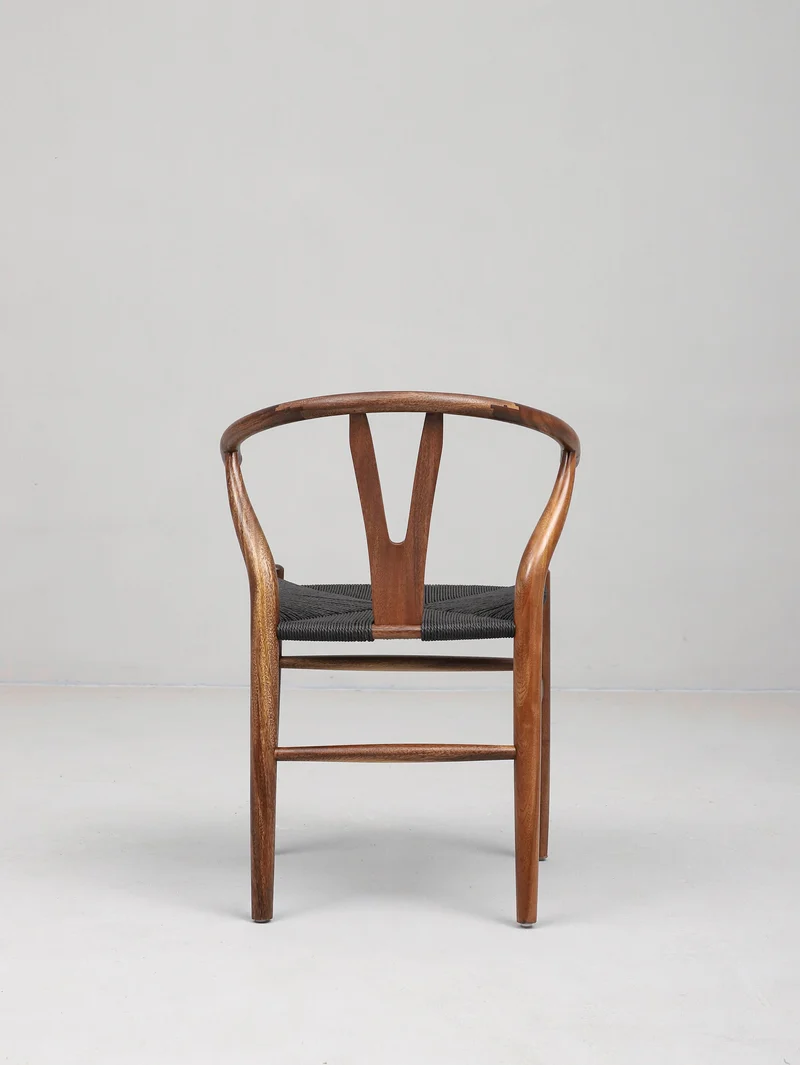 Hemp Seat South American Walnut Wood Chair