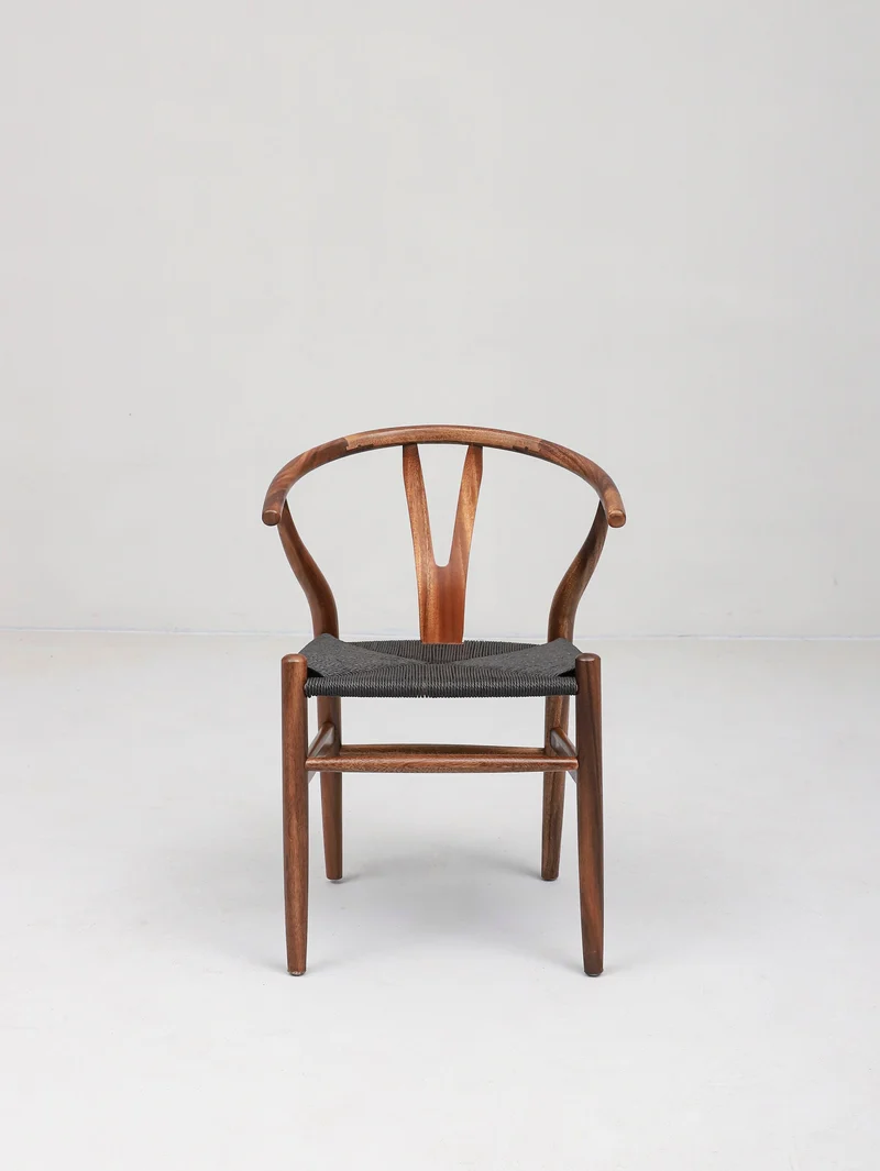 Hemp Seat South American Walnut Wood Chair