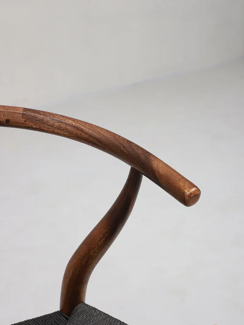 Hemp Seat South American Walnut Wood Chair