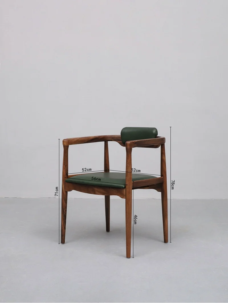 Faux Leather Accent Chair Made of Monkey Pod Wood