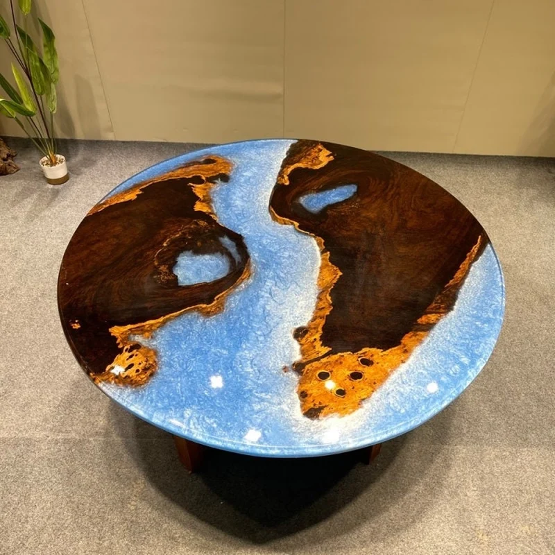 Custom Handmade Unique Ebony Resin Table