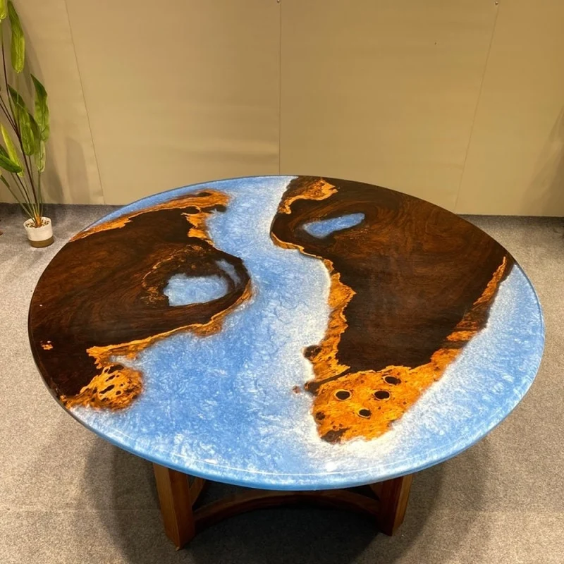 Custom Handmade Unique Ebony Resin Table