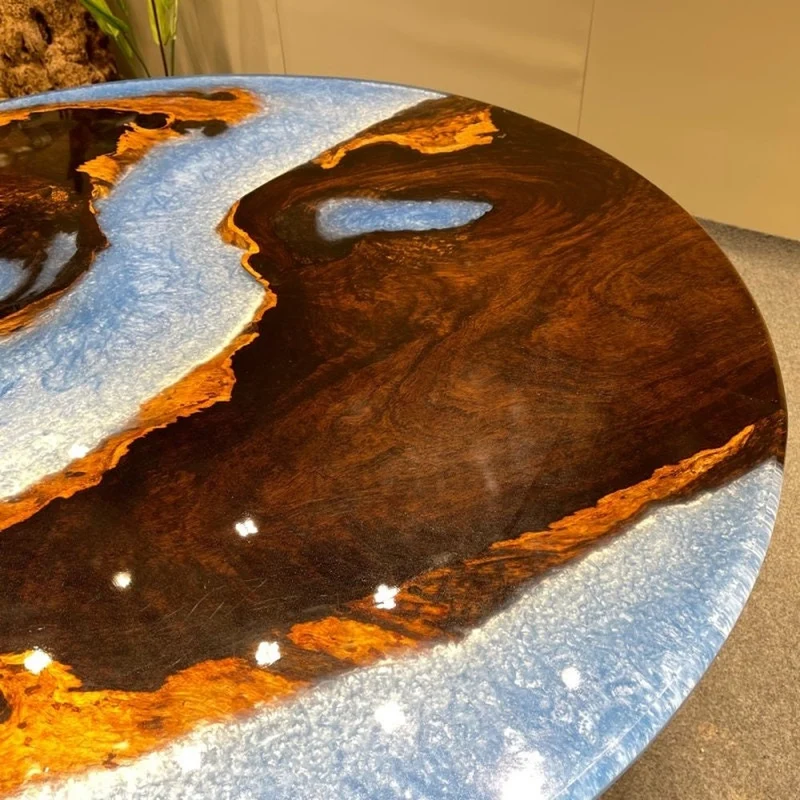 Custom Handmade Unique Ebony Resin Table