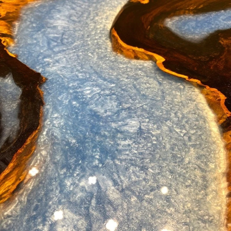Custom Handmade Unique Ebony Resin Table