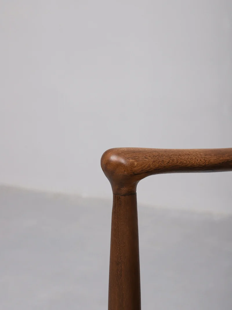 South American Walnut Vintage Danish Dining Chair with Leather