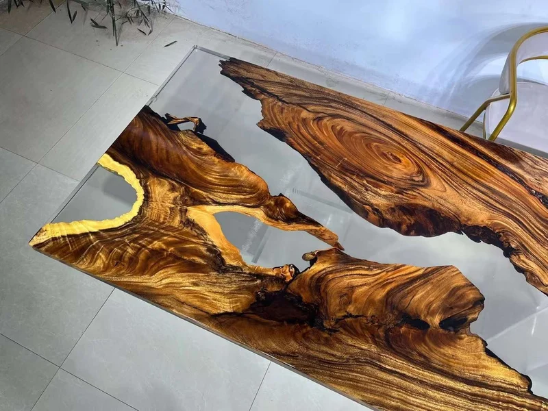 Arcane Geometry Walnut Wood Resin Table