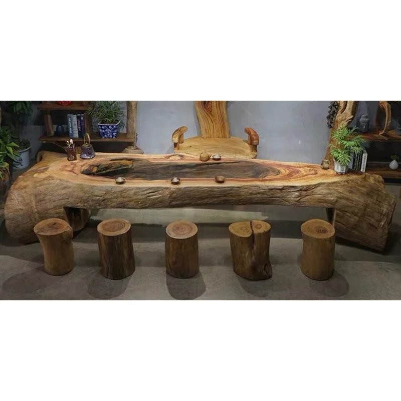 Aegis Long Solid Camphor Wood Coffee Table