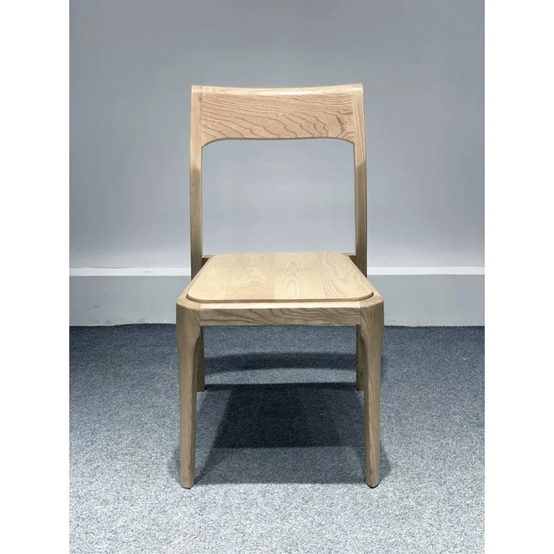 Scandinavian Armless Ash Wood Chair in Light Color