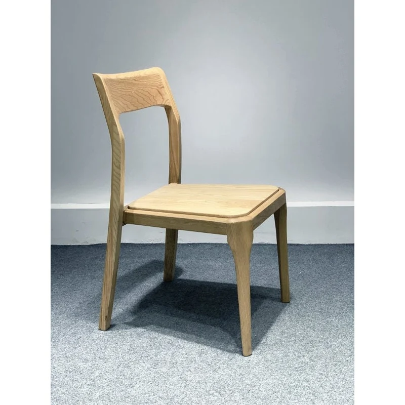 Scandinavian Armless Ash Wood Chair in Light Color