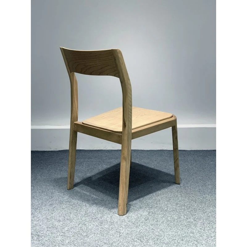 Scandinavian Armless Ash Wood Chair in Light Color