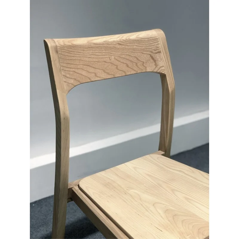 Scandinavian Armless Ash Wood Chair in Light Color