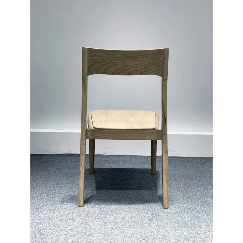 Scandinavian Armless Ash Wood Chair in Light Color