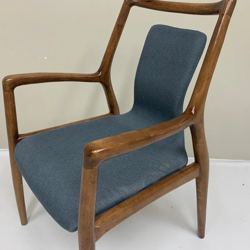 Danish Modern Ash Wood High Back Dining Chairs