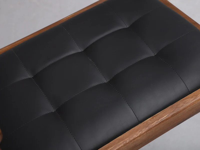 Scandinavian Solid Wood Armchair with Leather