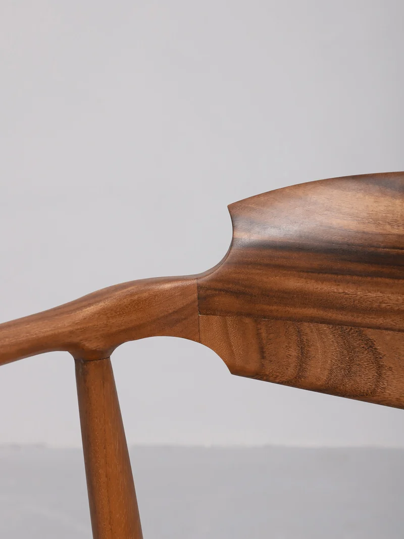 Leather South American Walnut Wood Chair