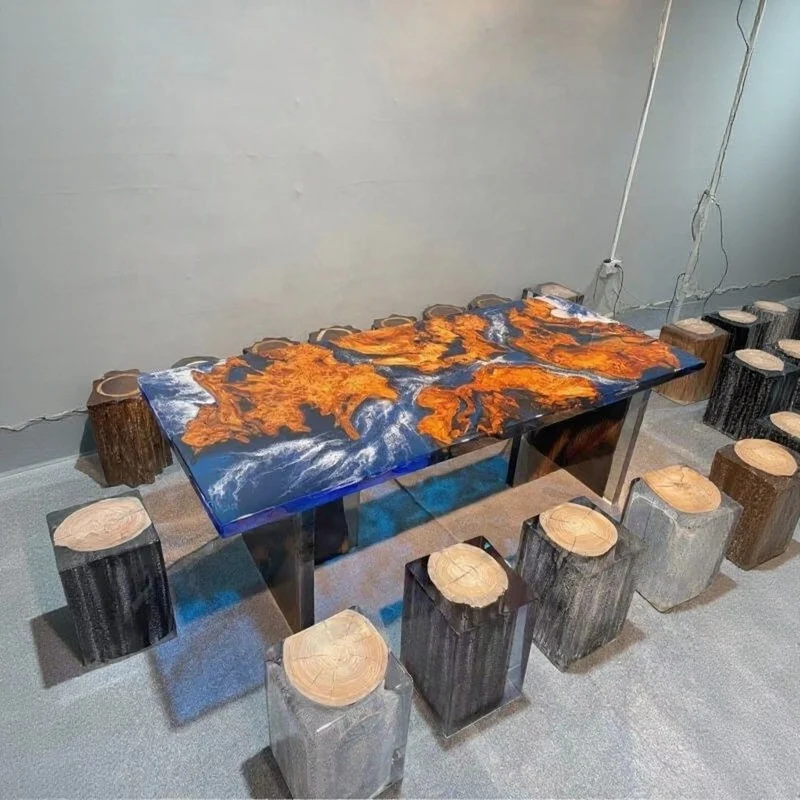 Genesis Shaped River Epoxy Resin Table