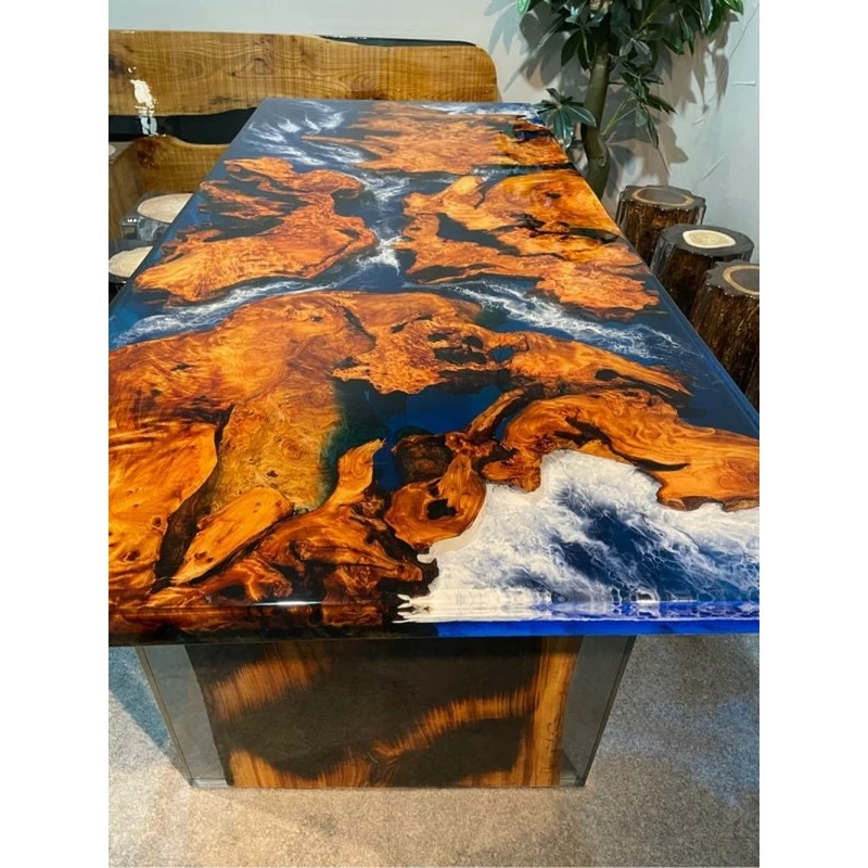 Genesis Shaped River Epoxy Resin Table