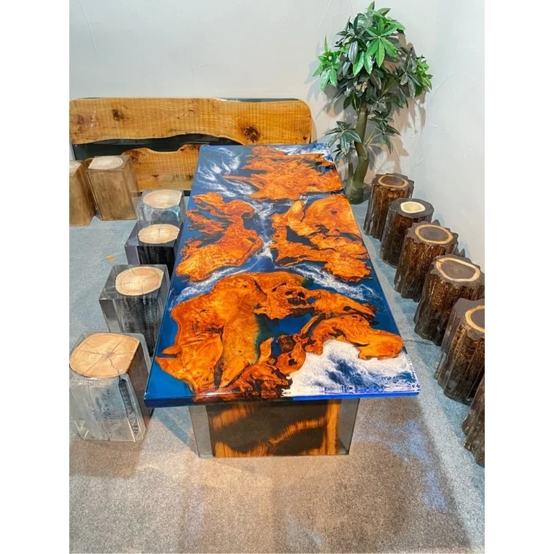 Genesis Shaped River Epoxy Resin Table