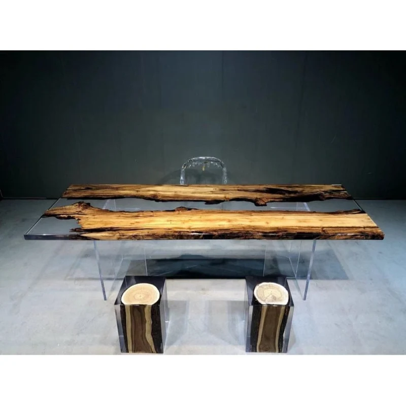 Unique Design Solid Wood Epoxy Table