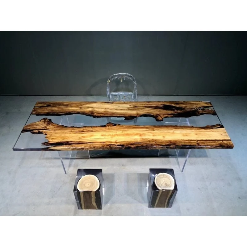 Unique Design Solid Wood Epoxy Table