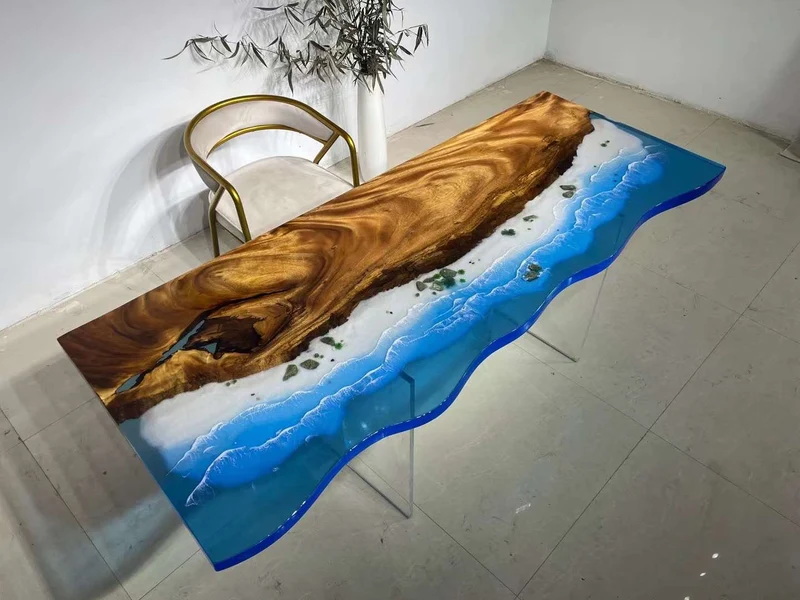 New Fashion Style Sea Wave Epoxy Resin Table