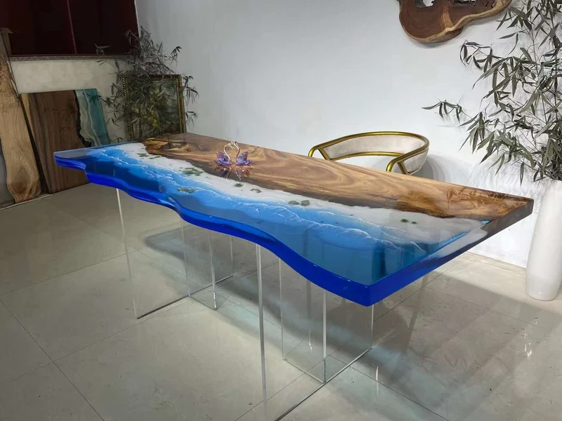 New Fashion Style Sea Wave Epoxy Resin Table