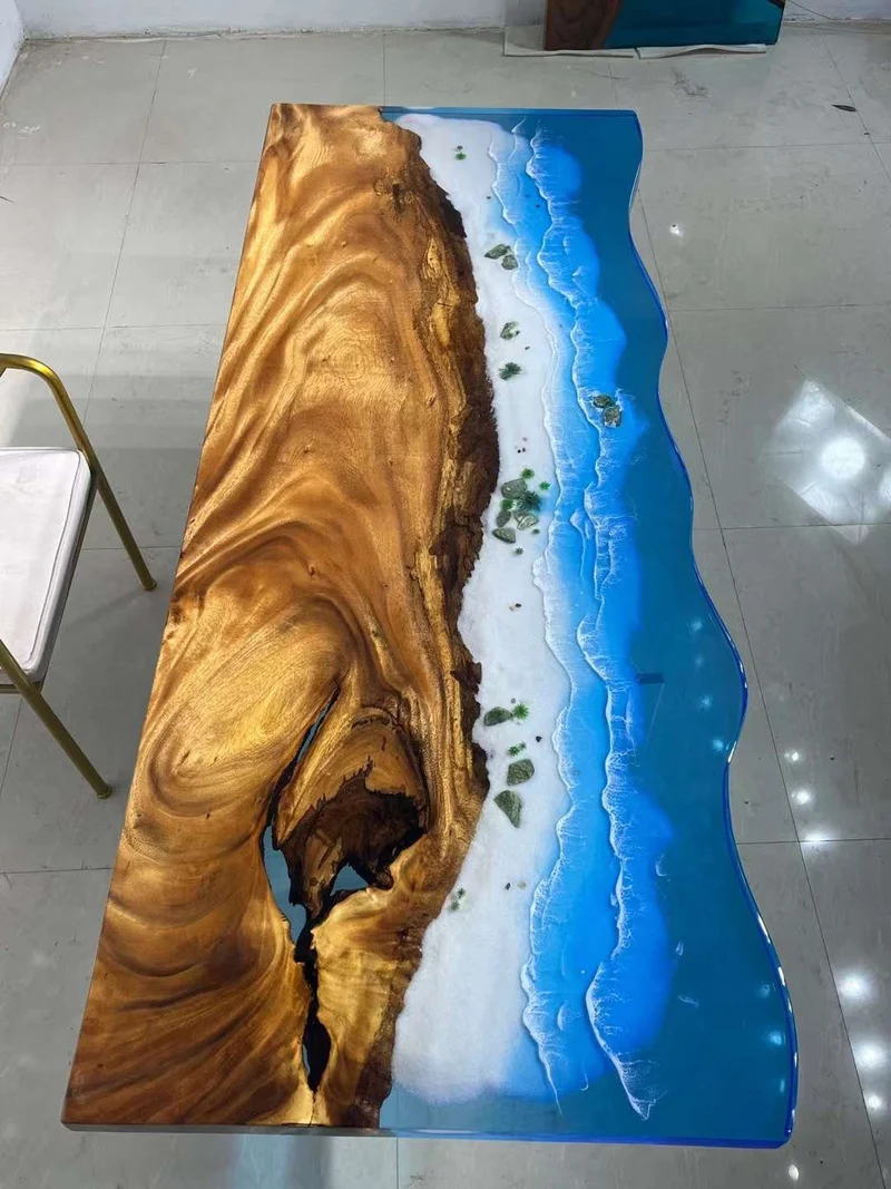 New Fashion Style Sea Wave Epoxy Resin Table