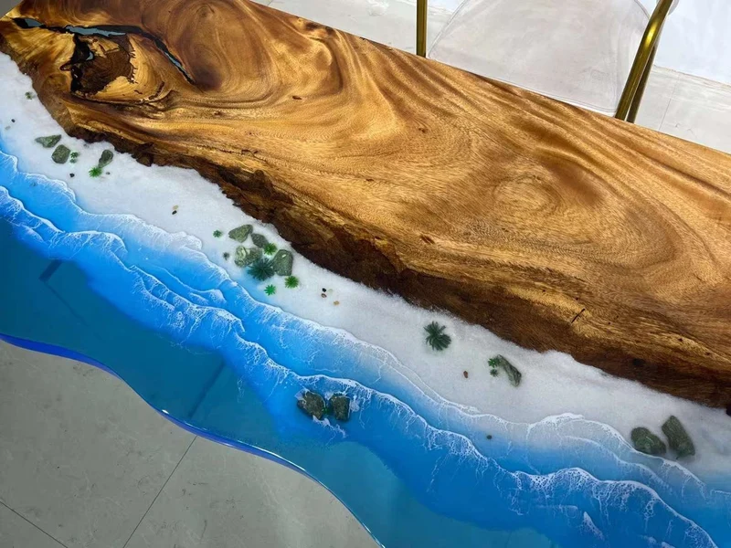 New Fashion Style Sea Wave Epoxy Resin Table