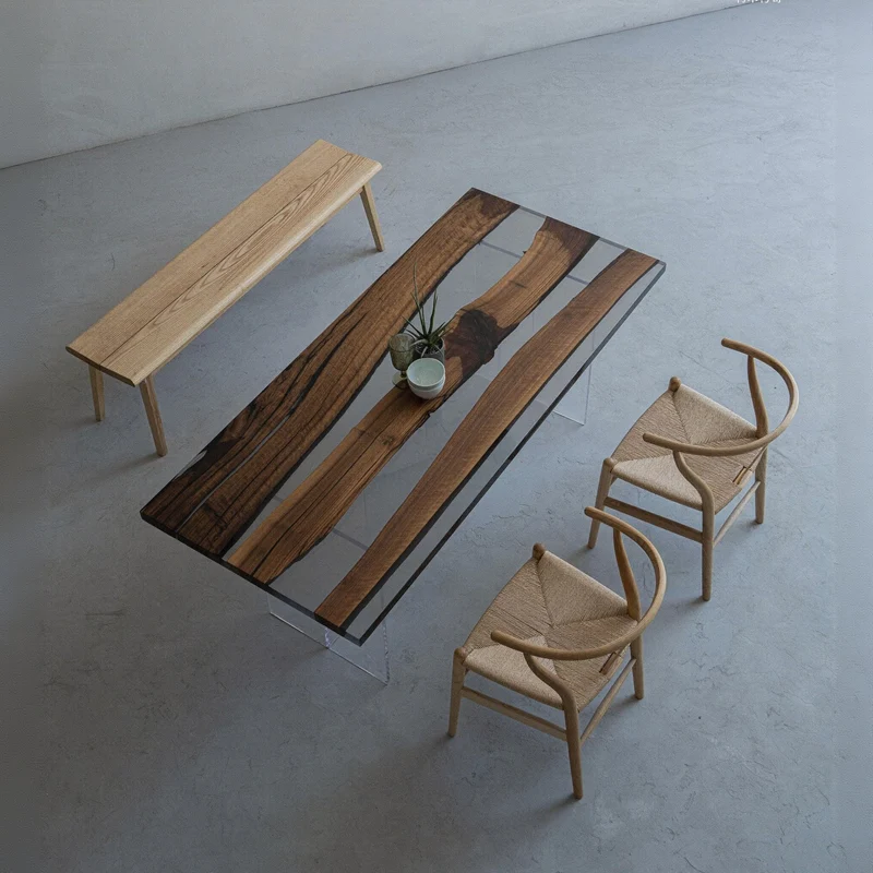 Epoxy Horizon Black Walnut Wood Table