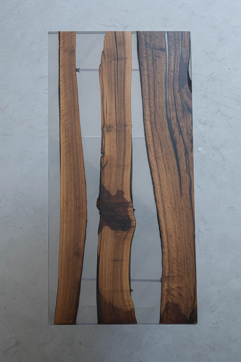 Epoxy Horizon Black Walnut Wood Table