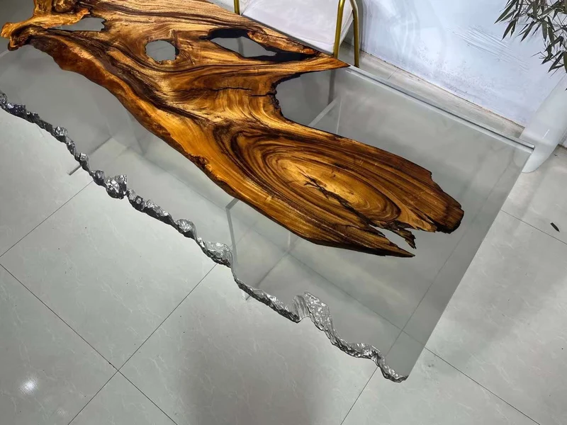 Live Edge Epoxy Resin Dining Table in South American Walnut Wood