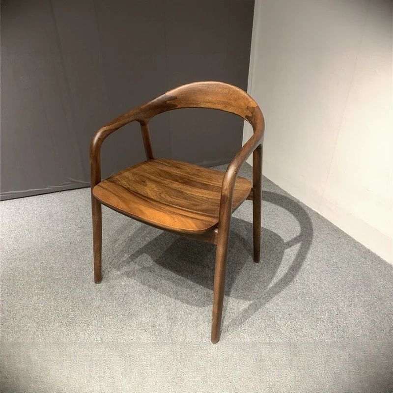 Art Deco Arm Side Chair in South American Walnut Wood