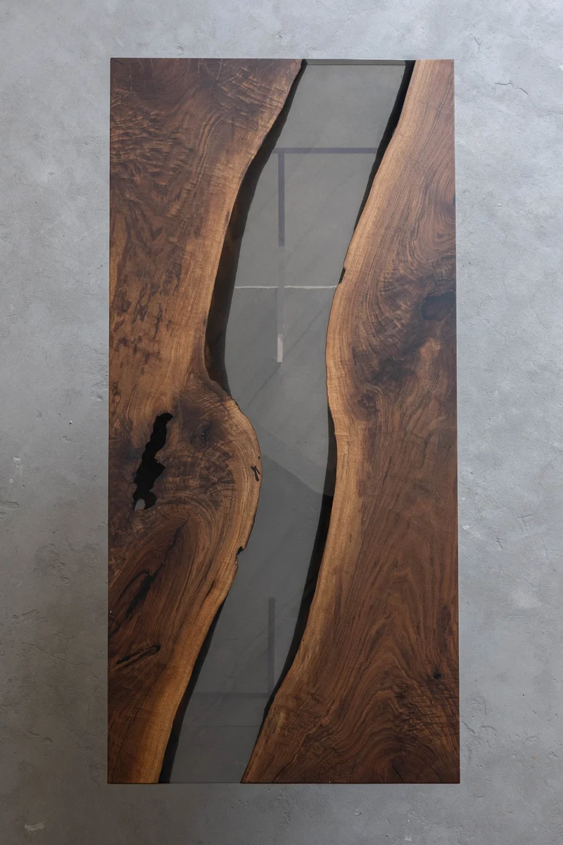 Custom solid America walnut Epoxy Resin River Table