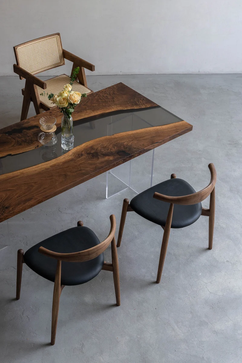 Custom solid America walnut Epoxy Resin River Table