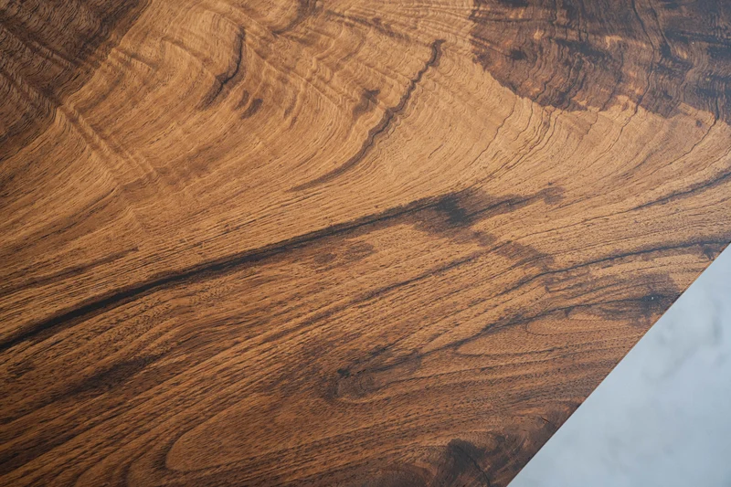 Fable Solid Black Walnut Two-Piece Wood Clear River Resin Table