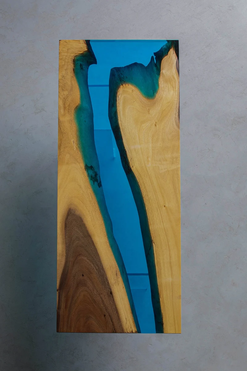 Multiple Color Changes River Epoxy Resin Table