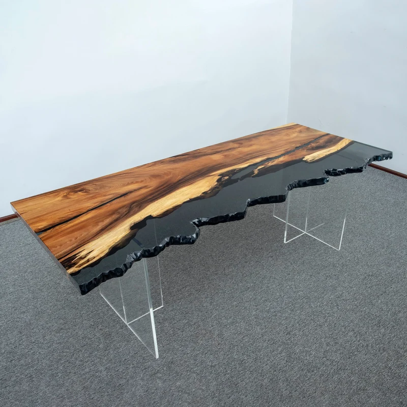 Velocity Live Edge Dual Color Epoxy Table