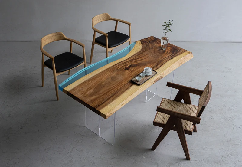 Citrine High-Quality Light Color River Epoxy Resin Table
