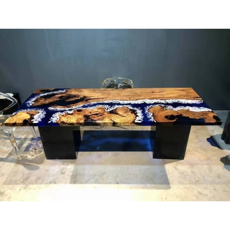Custom Camphor Wood River Epoxy Resin Table